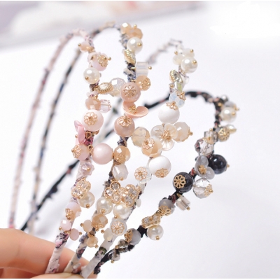 Fashion crystal Bead Flowers Hair Headband for Girls